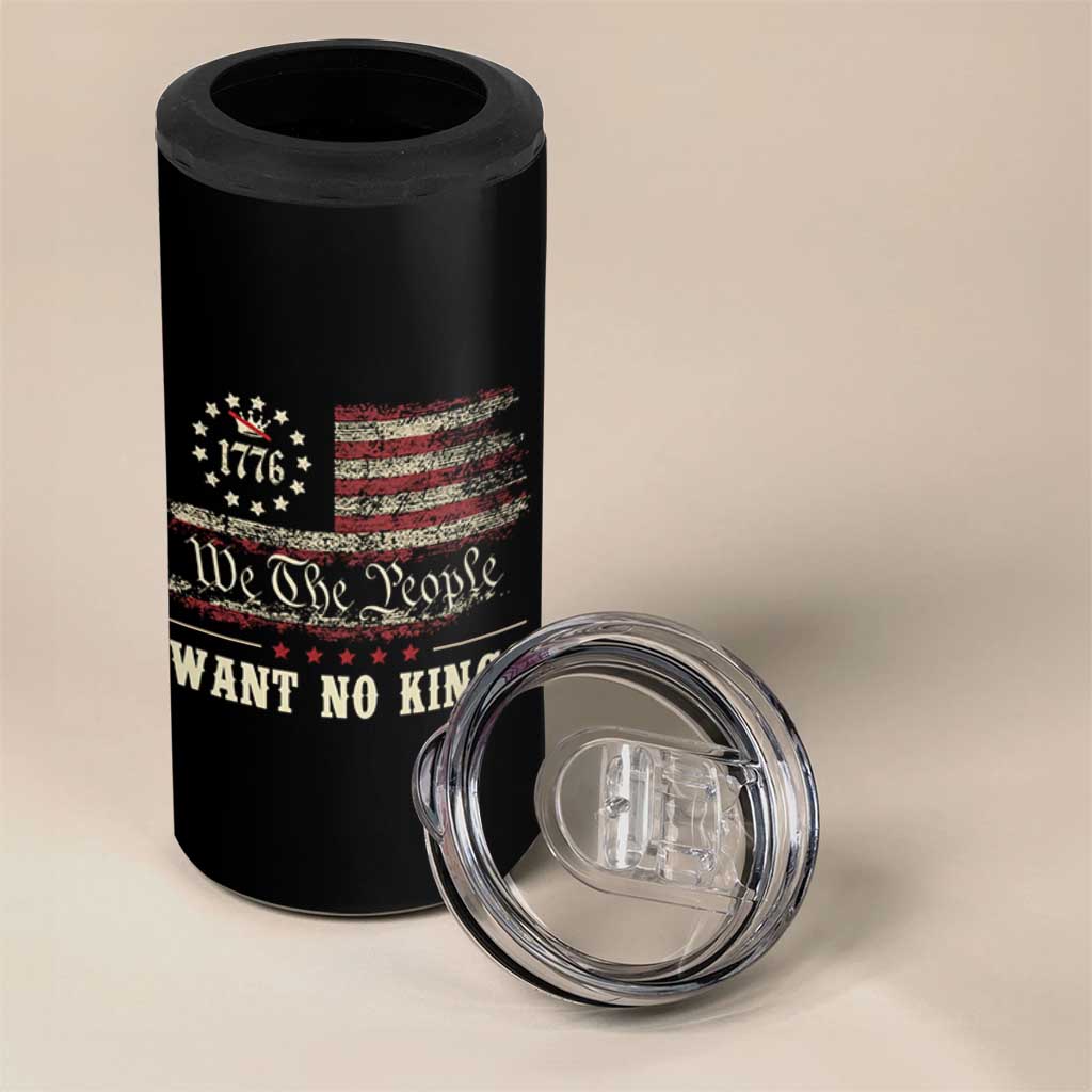 We The People Want No Kings 4 in 1 Can Cooler Tumbler Retro June 14th Vintage 1776 Flag Patriotic - Wonder Print Shop