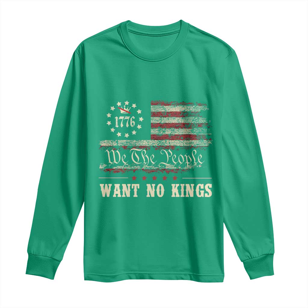We The People Want No Kings Long Sleeve Shirt Retro June 14th Vintage 1776 Flag Patriotic - Wonder Print Shop