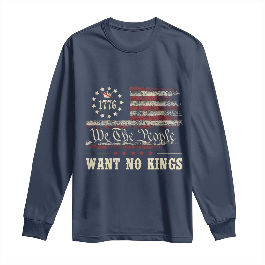 We The People Want No Kings Long Sleeve Shirt Retro June 14th Vintage 1776 Flag Patriotic - Wonder Print Shop