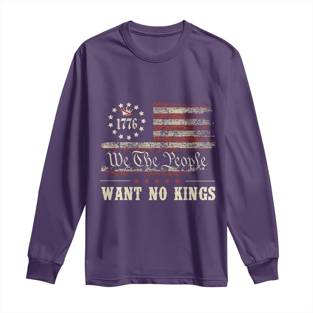 We The People Want No Kings Long Sleeve Shirt Retro June 14th Vintage 1776 Flag Patriotic - Wonder Print Shop