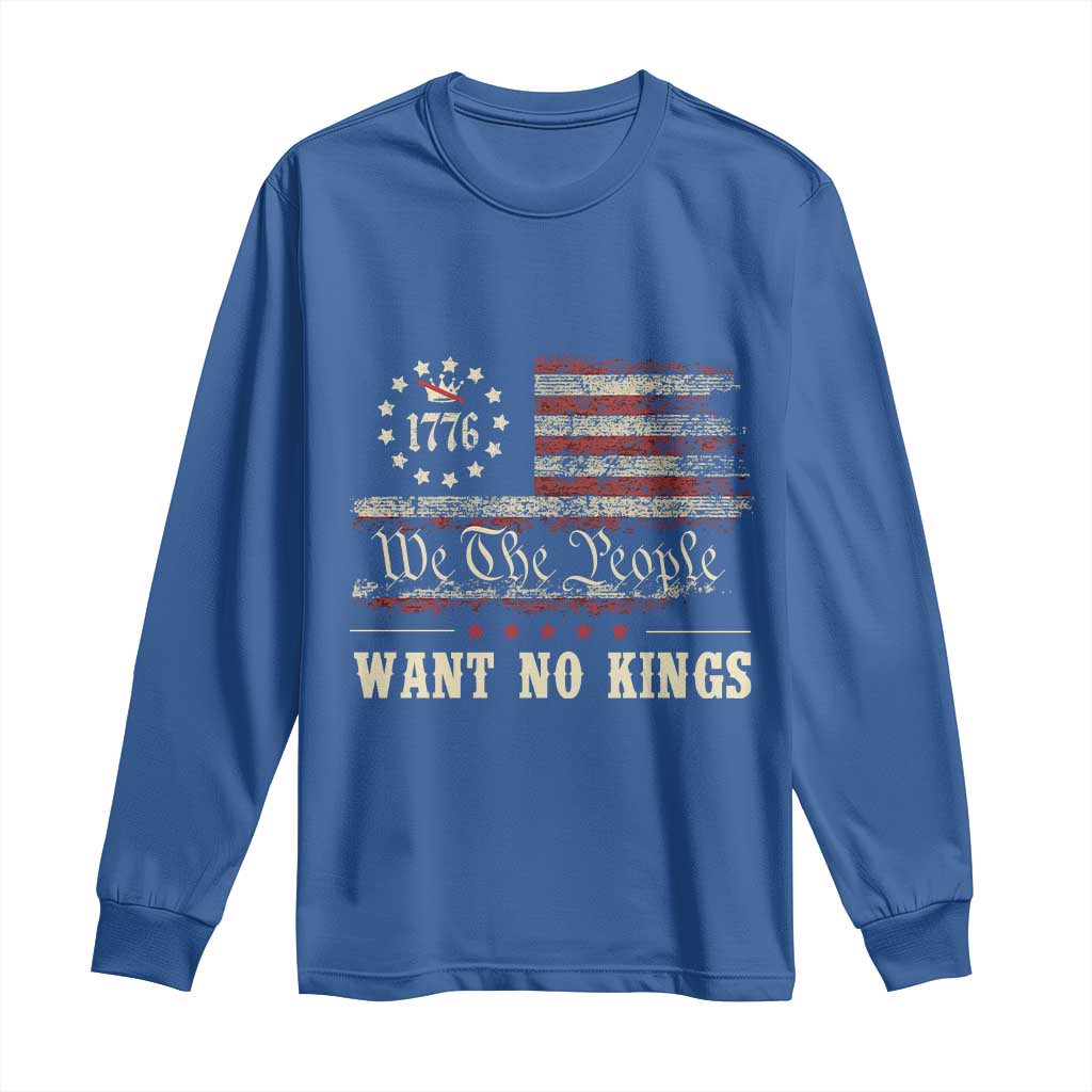 We The People Want No Kings Long Sleeve Shirt Retro June 14th Vintage 1776 Flag Patriotic - Wonder Print Shop