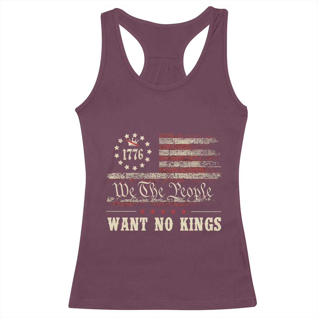 We The People Want No Kings Racerback Tank Top Retro June 14th Vintage 1776 Flag Patriotic - Wonder Print Shop