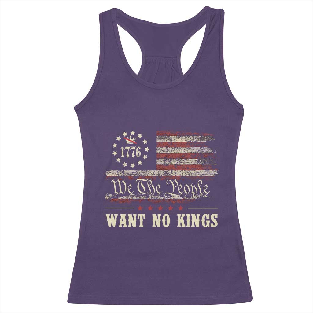 We The People Want No Kings Racerback Tank Top Retro June 14th Vintage 1776 Flag Patriotic - Wonder Print Shop