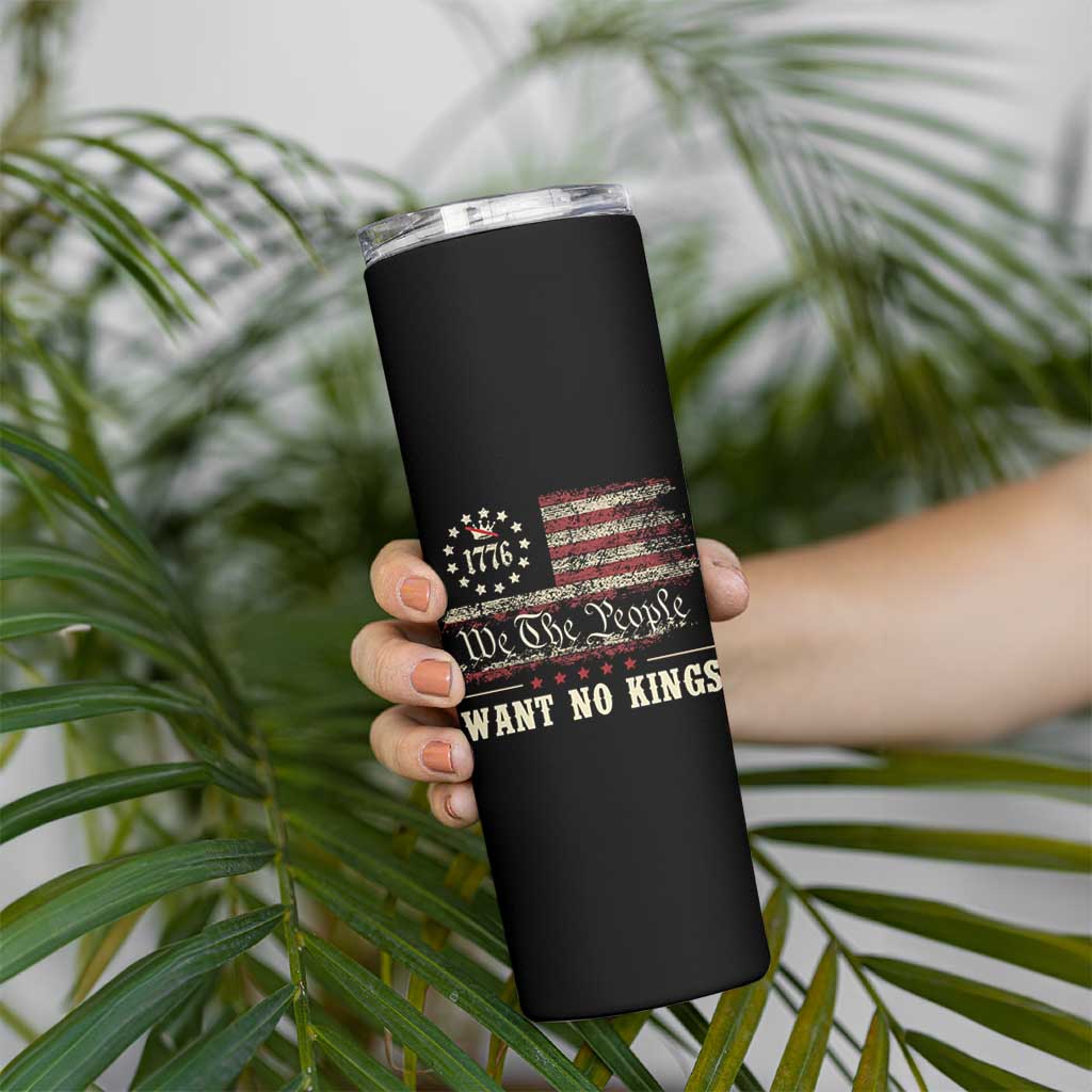 We The People Want No Kings Skinny Tumbler Retro June 14th Vintage 1776 Flag Patriotic - Wonder Print Shop