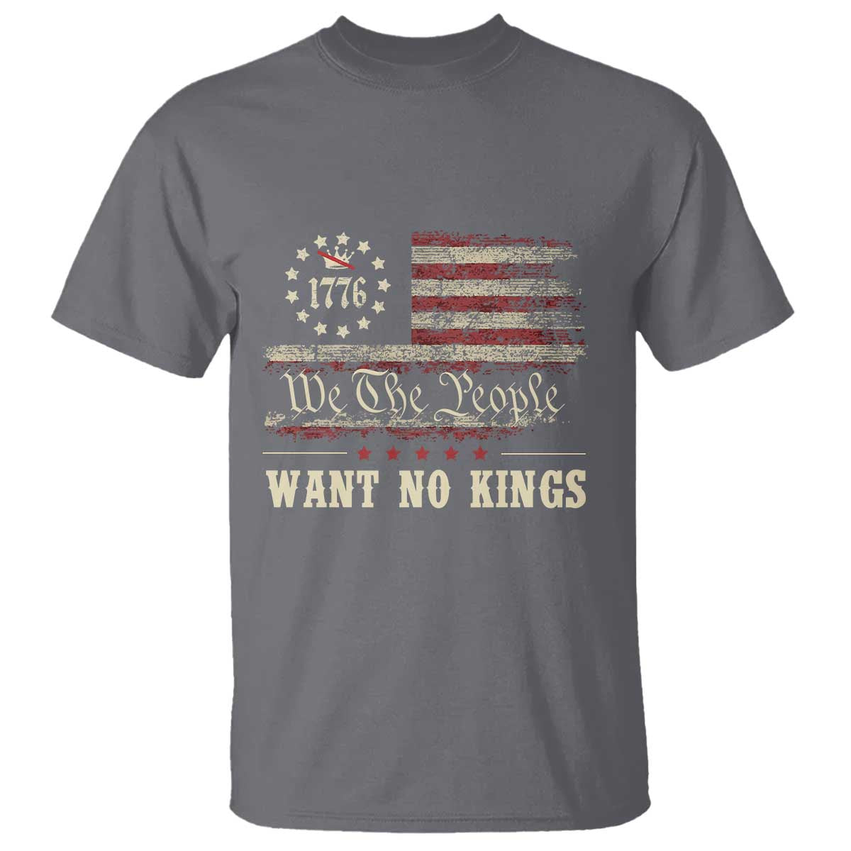 We The People Want No Kings T Shirt Retro June 14th Vintage 1776 Flag Patriotic - Wonder Print Shop