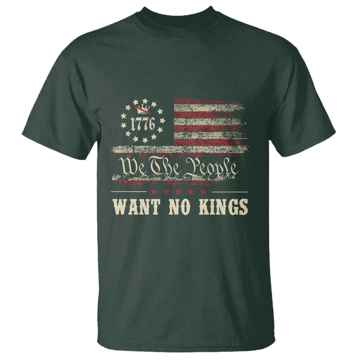 We The People Want No Kings T Shirt Retro June 14th Vintage 1776 Flag Patriotic - Wonder Print Shop