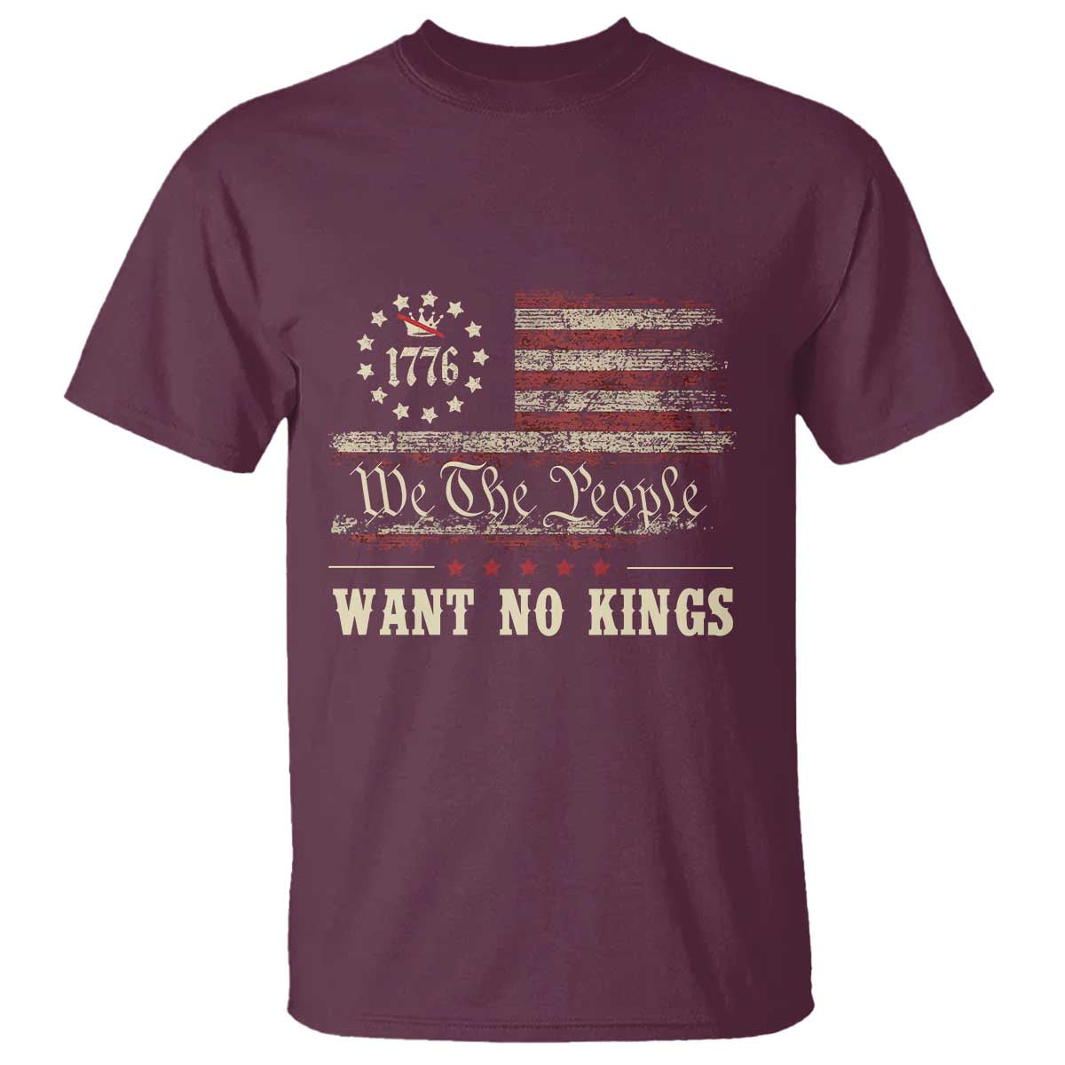 We The People Want No Kings T Shirt Retro June 14th Vintage 1776 Flag Patriotic - Wonder Print Shop