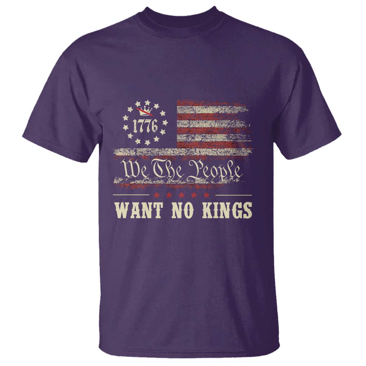 We The People Want No Kings T Shirt Retro June 14th Vintage 1776 Flag Patriotic - Wonder Print Shop