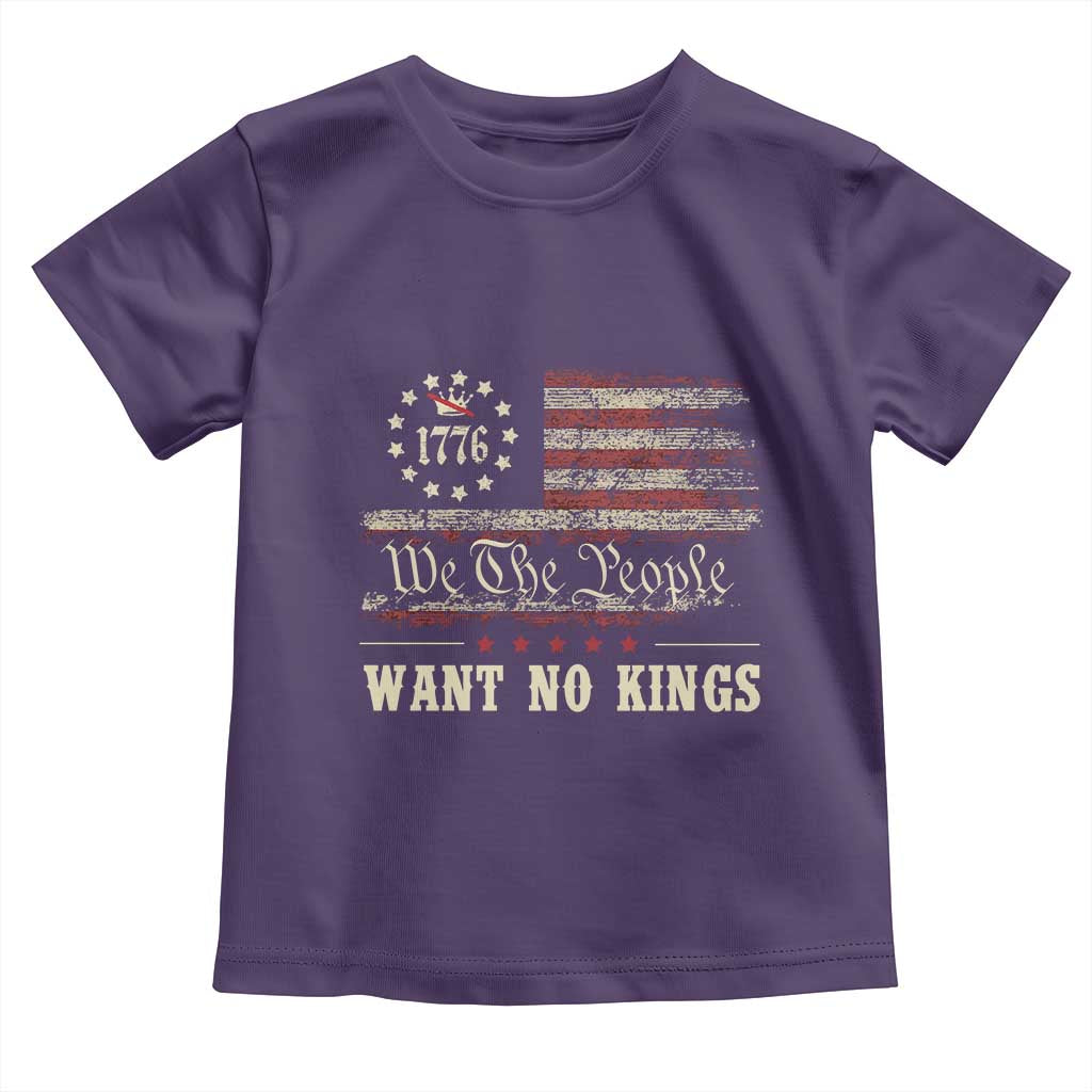 We The People Want No Kings Toddler T Shirt Retro June 14th Vintage 1776 Flag Patriotic - Wonder Print Shop