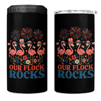 Our Flock Rocks Patriotic Flamingo 4 in 1 Can Cooler Tumbler Funny 4th of July Family Matching - Wonder Print Shop