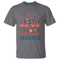 Our Flock Rocks Patriotic Flamingo T Shirt Funny 4th of July Family Matching - Wonder Print Shop