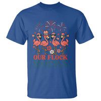 Our Flock Rocks Patriotic Flamingo T Shirt Funny 4th of July Family Matching - Wonder Print Shop
