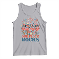 Our Flock Rocks Patriotic Flamingo Tank Top Funny 4th of July Family Matching - Wonder Print Shop