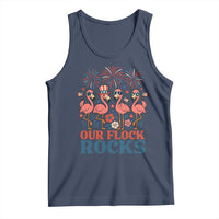 Our Flock Rocks Patriotic Flamingo Tank Top Funny 4th of July Family Matching - Wonder Print Shop