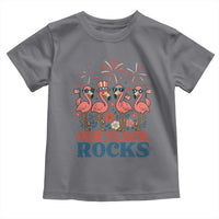 Our Flock Rocks Patriotic Flamingo Toddler T Shirt Funny 4th of July Family Matching - Wonder Print Shop