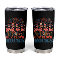 Our Flock Rocks Patriotic Flamingo Tumbler Cup Funny 4th of July Family Matching - Wonder Print Shop