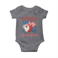 Chicka Boom Boom Patriotic Chicken Baby Onesie Funny Patriotic 4th of July Red White and Blue Farm - Wonder Print Shop