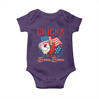 Chicka Boom Boom Patriotic Chicken Baby Onesie Funny Patriotic 4th of July Red White and Blue Farm - Wonder Print Shop