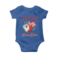 Chicka Boom Boom Patriotic Chicken Baby Onesie Funny Patriotic 4th of July Red White and Blue Farm - Wonder Print Shop