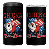 Chicka Boom Boom Patriotic Chicken 4 in 1 Can Cooler Tumbler Funny Patriotic 4th of July Red White and Blue Farm - Wonder Print Shop