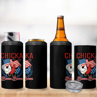 Chicka Boom Boom Patriotic Chicken 4 in 1 Can Cooler Tumbler Funny Patriotic 4th of July Red White and Blue Farm - Wonder Print Shop