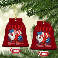 Chicka Boom Boom Patriotic Chicken Ceramic Ornament Funny Patriotic 4th of July Red White and Blue Farm - Wonder Print Shop