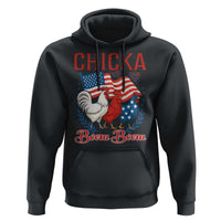 Chicka Boom Boom Patriotic Chicken Hoodie Funny Patriotic 4th of July Red White and Blue Farm - Wonder Print Shop