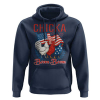Chicka Boom Boom Patriotic Chicken Hoodie Funny Patriotic 4th of July Red White and Blue Farm - Wonder Print Shop