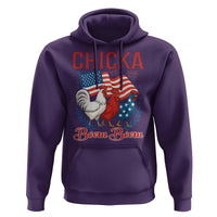 Chicka Boom Boom Patriotic Chicken Hoodie Funny Patriotic 4th of July Red White and Blue Farm - Wonder Print Shop