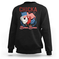 Chicka Boom Boom Patriotic Chicken Sweatshirt Funny Patriotic 4th of July Red White and Blue Farm - Wonder Print Shop