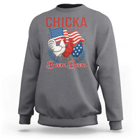 Chicka Boom Boom Patriotic Chicken Sweatshirt Funny Patriotic 4th of July Red White and Blue Farm - Wonder Print Shop