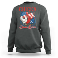 Chicka Boom Boom Patriotic Chicken Sweatshirt Funny Patriotic 4th of July Red White and Blue Farm - Wonder Print Shop