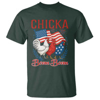 Chicka Boom Boom Patriotic Chicken T Shirt Funny Patriotic 4th of July Red White and Blue Farm - Wonder Print Shop