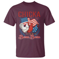 Chicka Boom Boom Patriotic Chicken T Shirt Funny Patriotic 4th of July Red White and Blue Farm - Wonder Print Shop