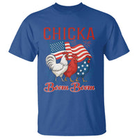 Chicka Boom Boom Patriotic Chicken T Shirt Funny Patriotic 4th of July Red White and Blue Farm - Wonder Print Shop