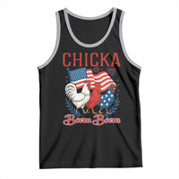 Chicka Boom Boom Patriotic Chicken Tank Top Funny Patriotic 4th of July Red White and Blue Farm - Wonder Print Shop