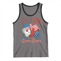 Chicka Boom Boom Patriotic Chicken Tank Top Funny Patriotic 4th of July Red White and Blue Farm - Wonder Print Shop