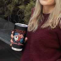 Chicka Boom Boom Patriotic Chicken Tumbler Cup Funny Patriotic 4th of July Red White and Blue Farm - Wonder Print Shop