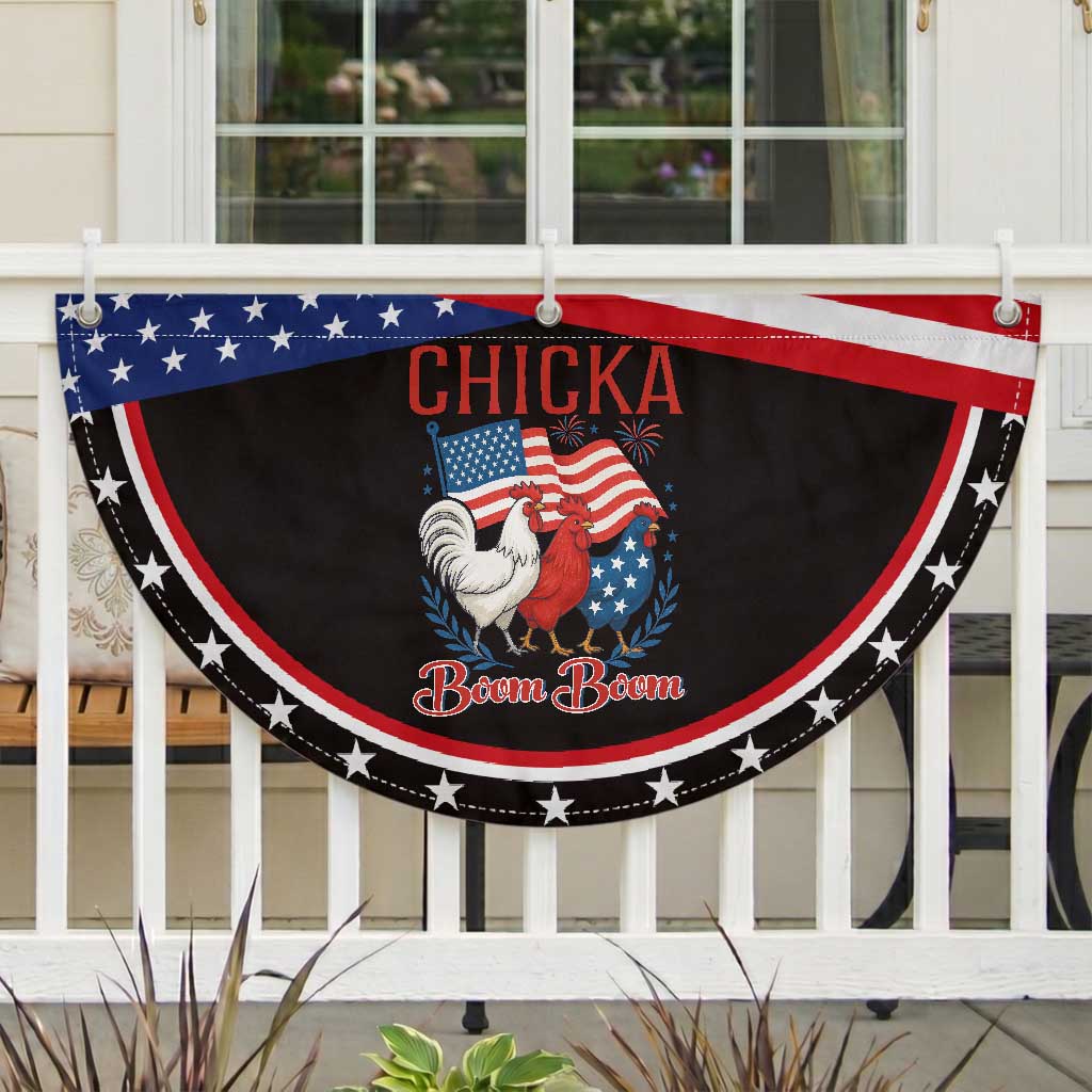 Chicka Boom Boom American Chicken Patriotic Fan Flag Funny 4th of July Red White and Blue Farm