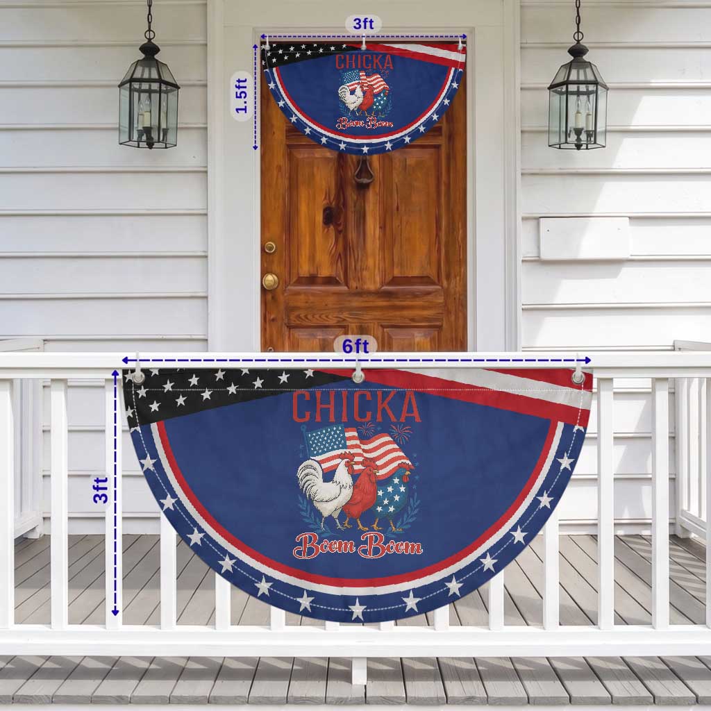 Chicka Boom Boom American Chicken Patriotic Fan Flag Funny 4th of July Red White and Blue Farm