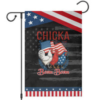 Chicka Boom Boom Patriotic Chicken Garden Flag Funny Patriotic 4th of July Red White and Blue Farm