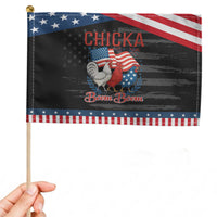 Chicka Boom Boom Patriotic Chicken Patriotic Handheld Flag Funny Patriotic 4th of July Red White and Blue Farm