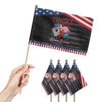 Chicka Boom Boom Patriotic Chicken Patriotic Handheld Flag Funny Patriotic 4th of July Red White and Blue Farm