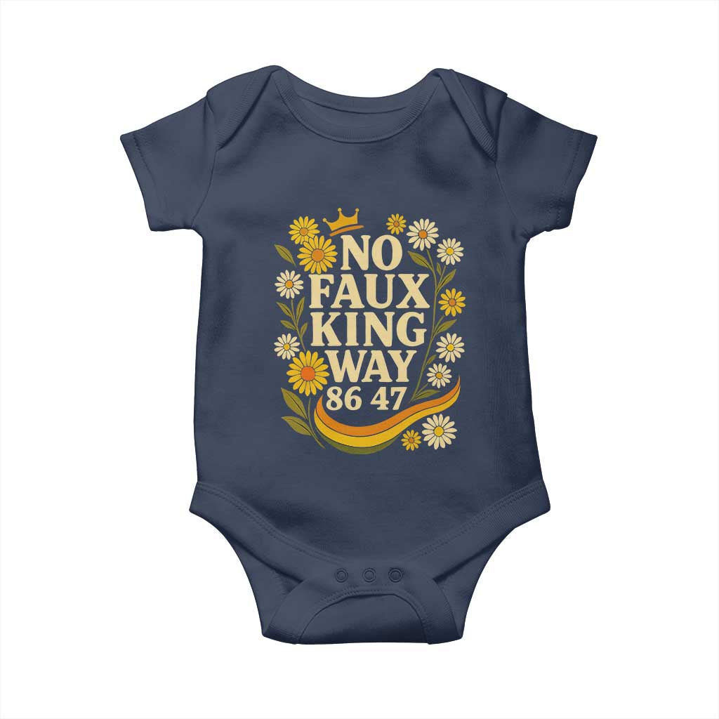 No Faux King Way 8647 Baby Onesie Subtle Resist 70s Retro Floral - Wonder Print Shop