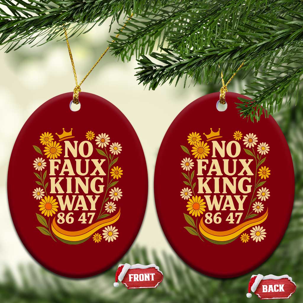 No Faux King Way 8647 Ceramic Ornament Subtle Resist 70s Retro Floral - Wonder Print Shop