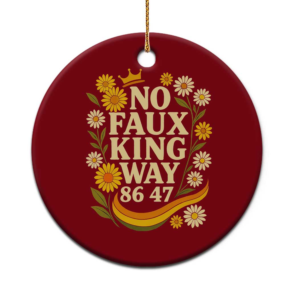 No Faux King Way 8647 Ceramic Ornament Subtle Resist 70s Retro Floral - Wonder Print Shop
