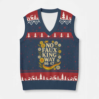 No Faux King Way 8647 V-Neck Knit Sweater Vest Subtle Resist 70s Retro Floral - Wonder Print Shop