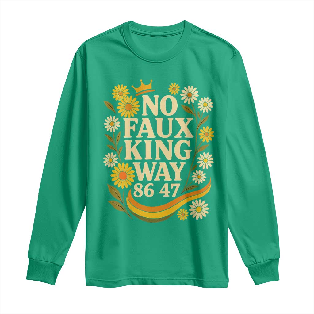 No Faux King Way 8647 Long Sleeve Shirt Subtle Resist 70s Retro Floral - Wonder Print Shop