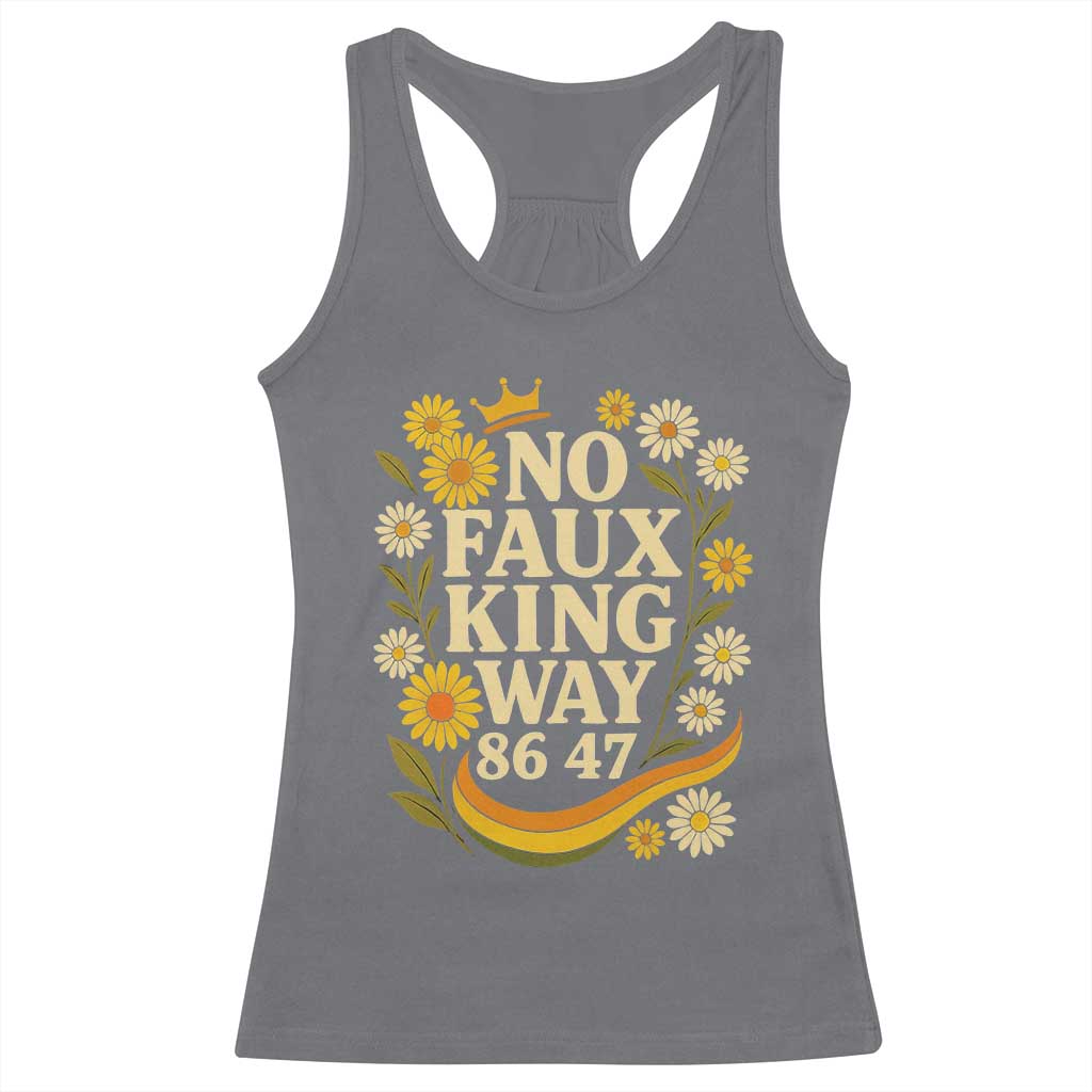 No Faux King Way 8647 Racerback Tank Top Subtle Resist 70s Retro Floral - Wonder Print Shop