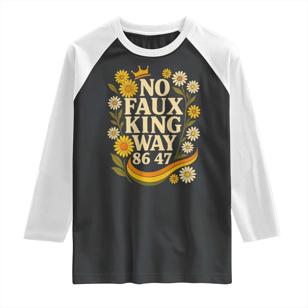 No Faux King Way 8647 Raglan Shirt Subtle Resist 70s Retro Floral - Wonder Print Shop